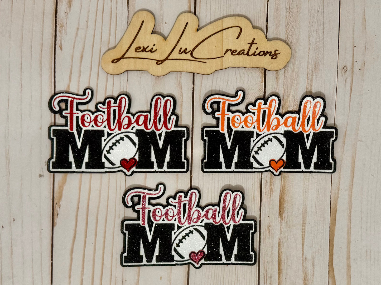Football Mom Glitter Hat Patch