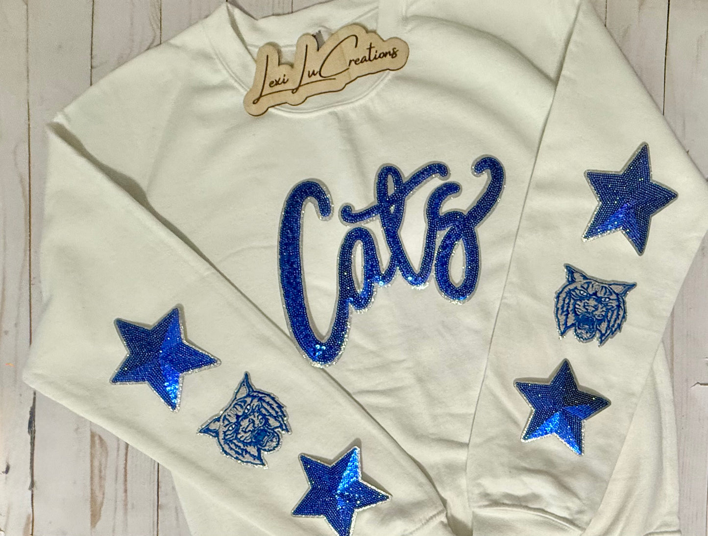 Cats STAR Sleeve Sequin Patch Shirt