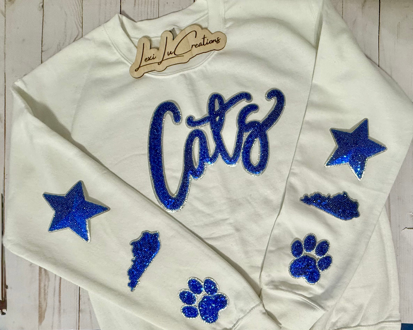 Cats STAR Sleeve Sequin Patch Shirt