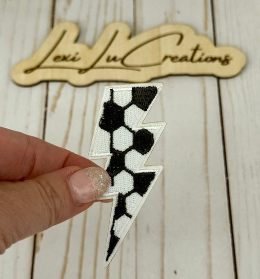 Soccer Lightning Bolt Hat Patch