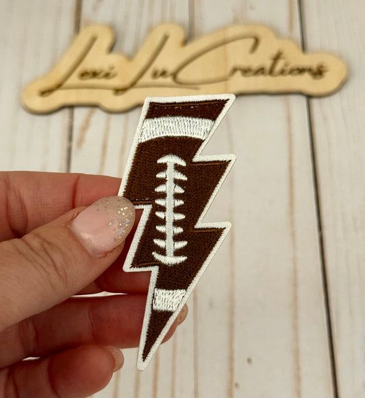 Football Lightning Bolt Hat Patch