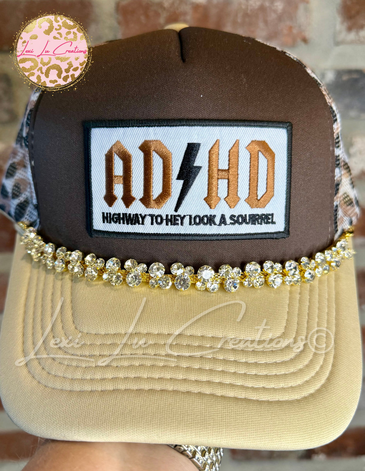 ADHD Highway to Hey Look a Squirrel Trucker Hat | Brown & Tan