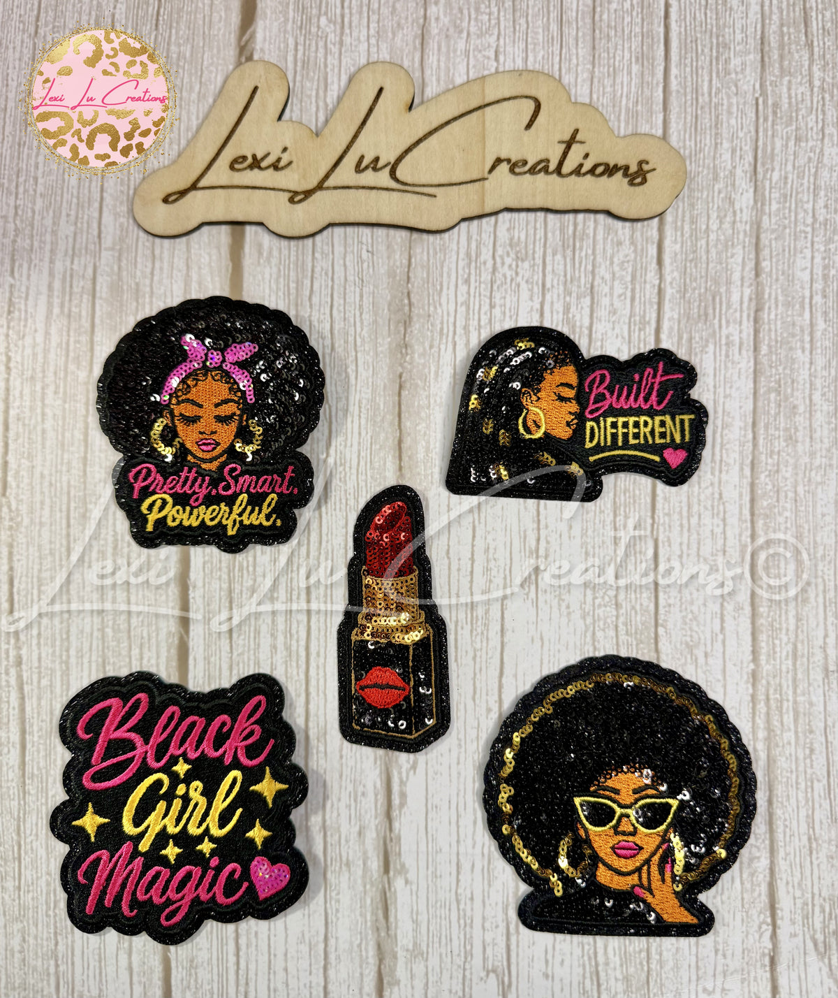 Black Girl Magic Embroidered Hat Patch | Pink & Gold Iron-On Patch