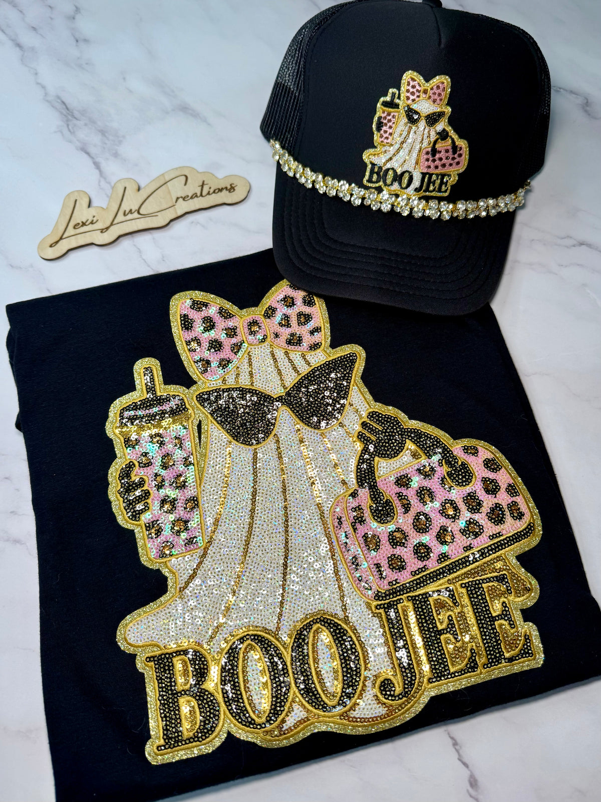 SHORT/CAP SLEEVE - Boojee Ghost Sequin Shirt