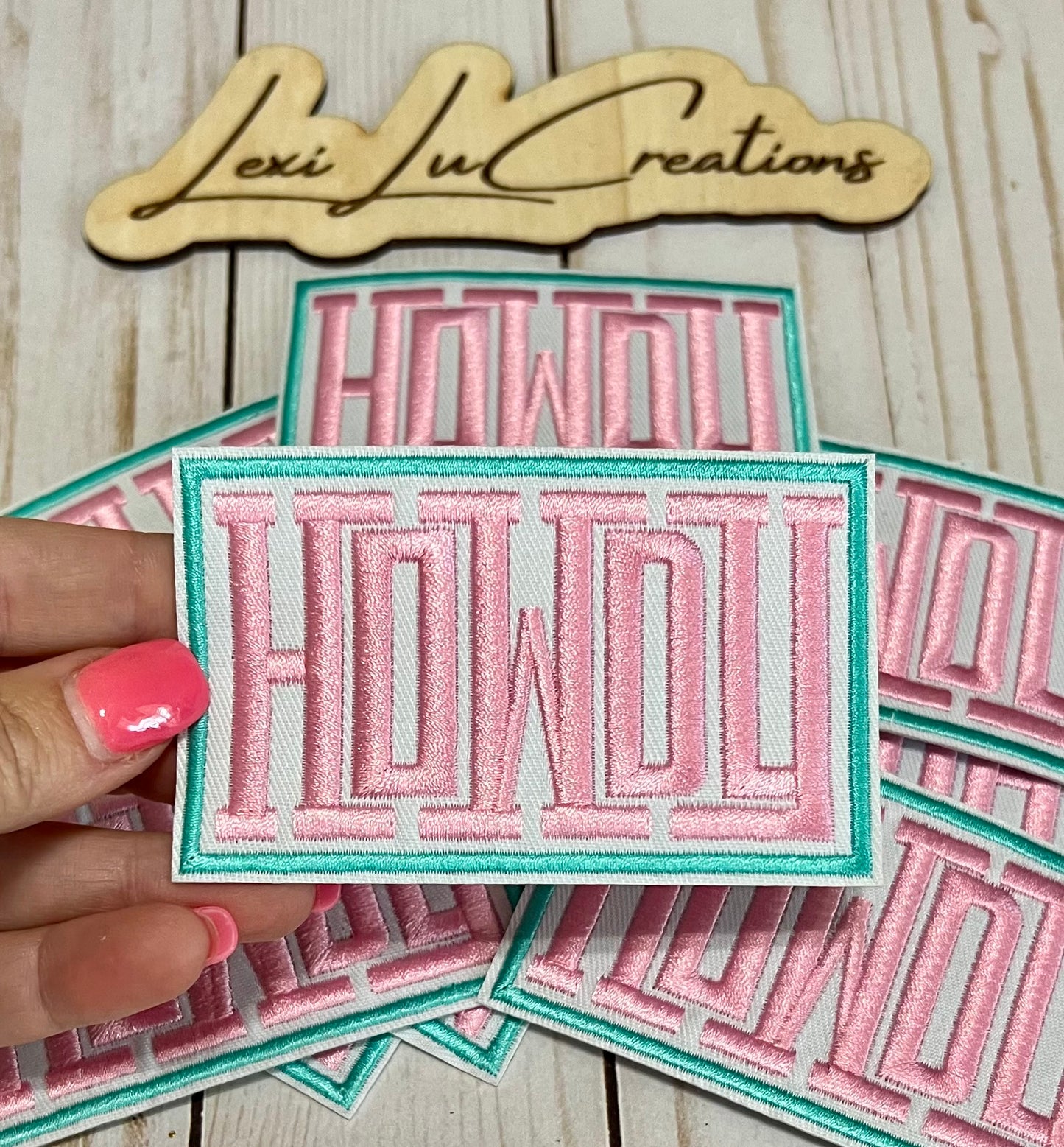 Pink & Mint Hat Patches