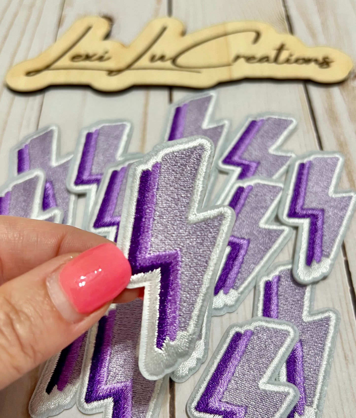 Purple Lightning Bolt Hat Patch