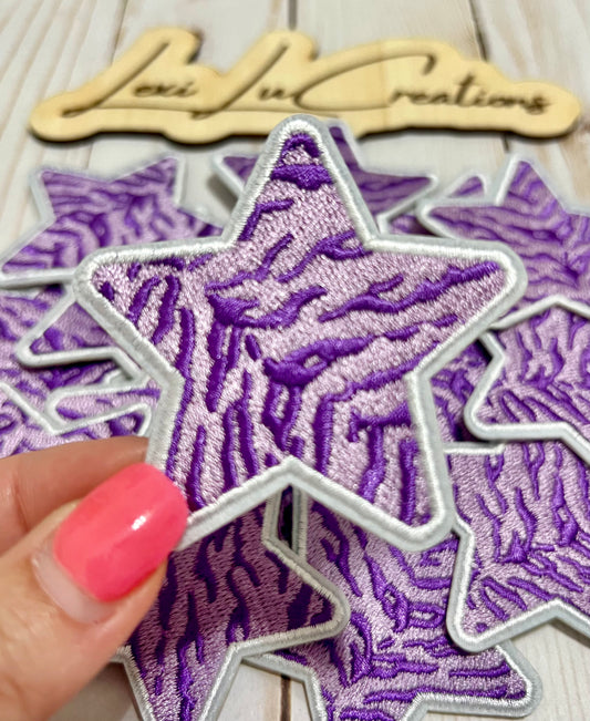 Purple Tiger Star Hat Patch