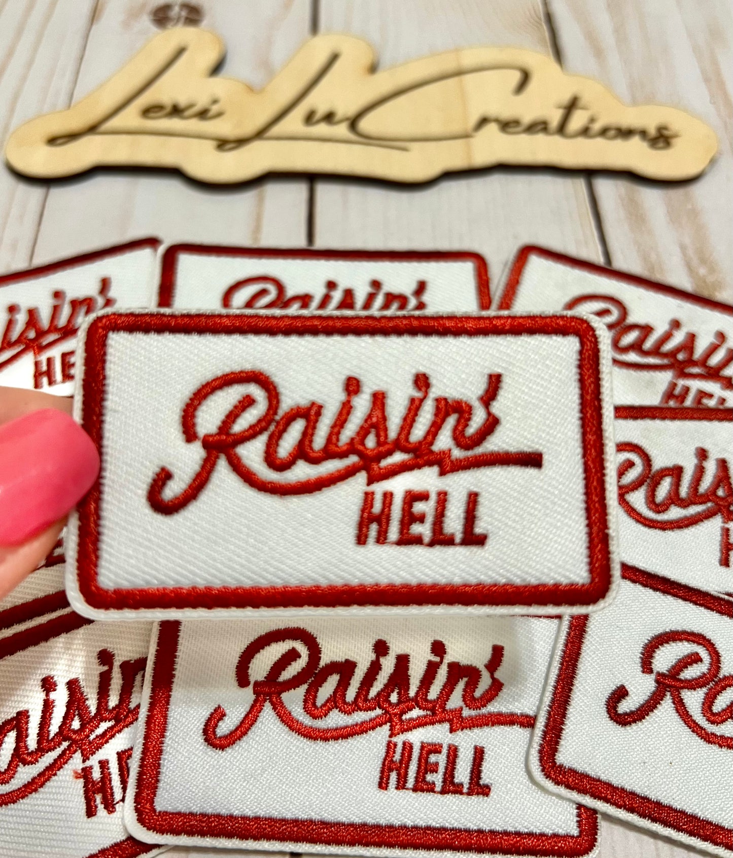 Raisin' Hell Hat Patch