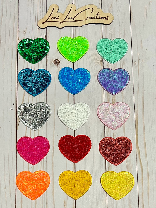 Sequin Heart Patches