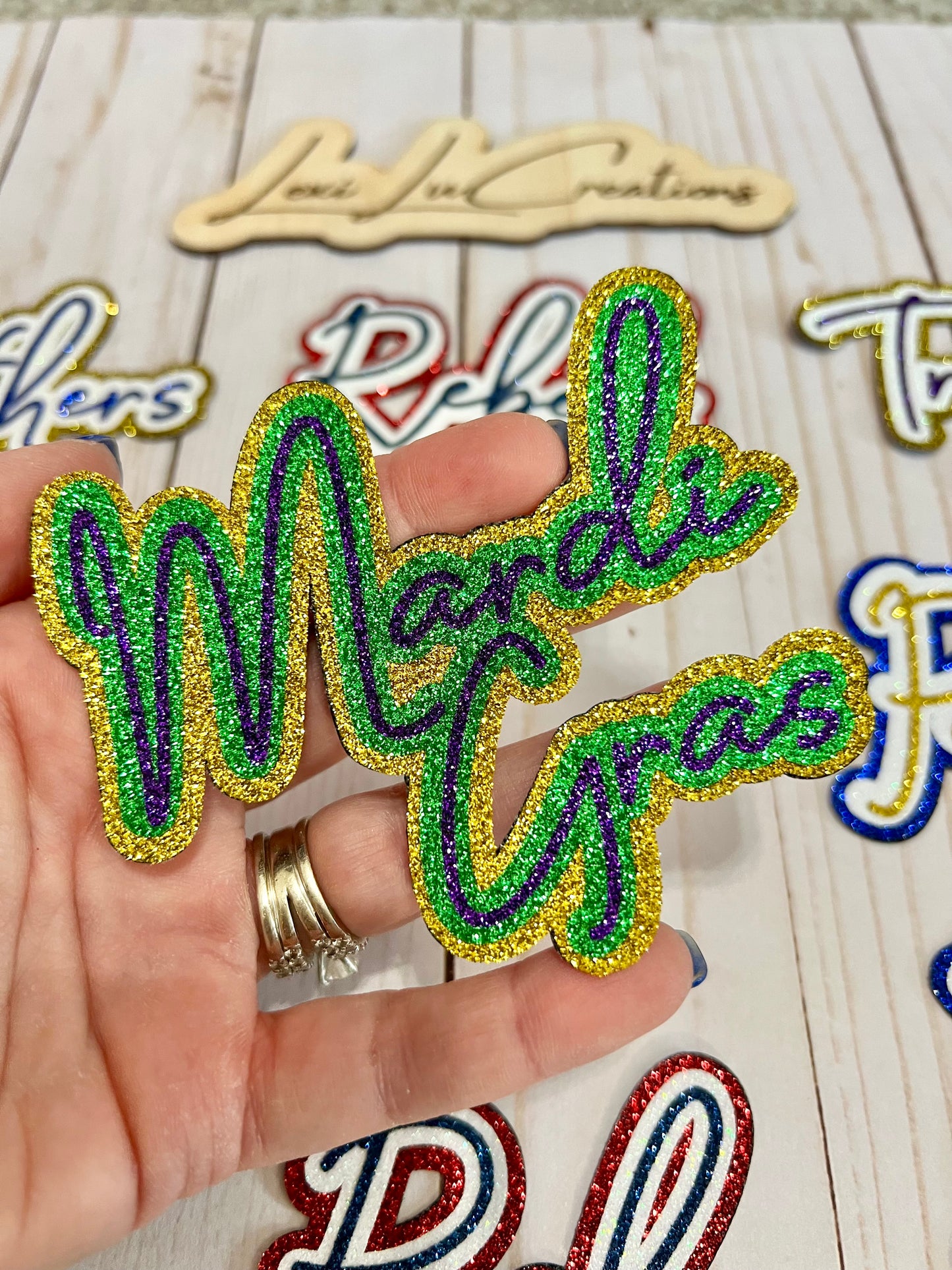 Mardi Gras Glitter Holiday Hat Patch