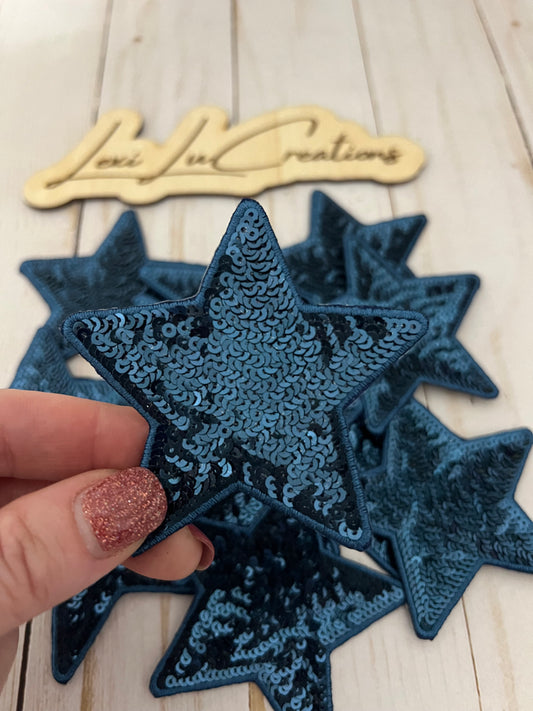 Sequin Navy Star Patch Only