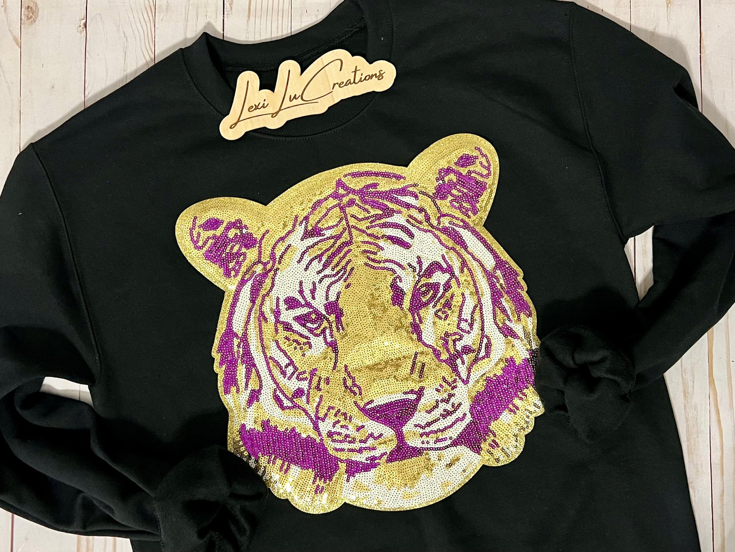 Gold and Purple Tiger Face Patch Shirt