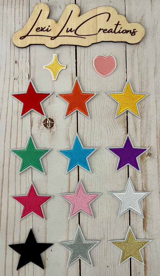 Stars and Hearts Filler Hat Patches