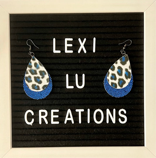 Blue Cheetah Earrings