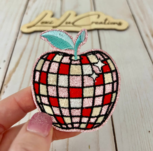 Teacher Apple Disco Ball Patch