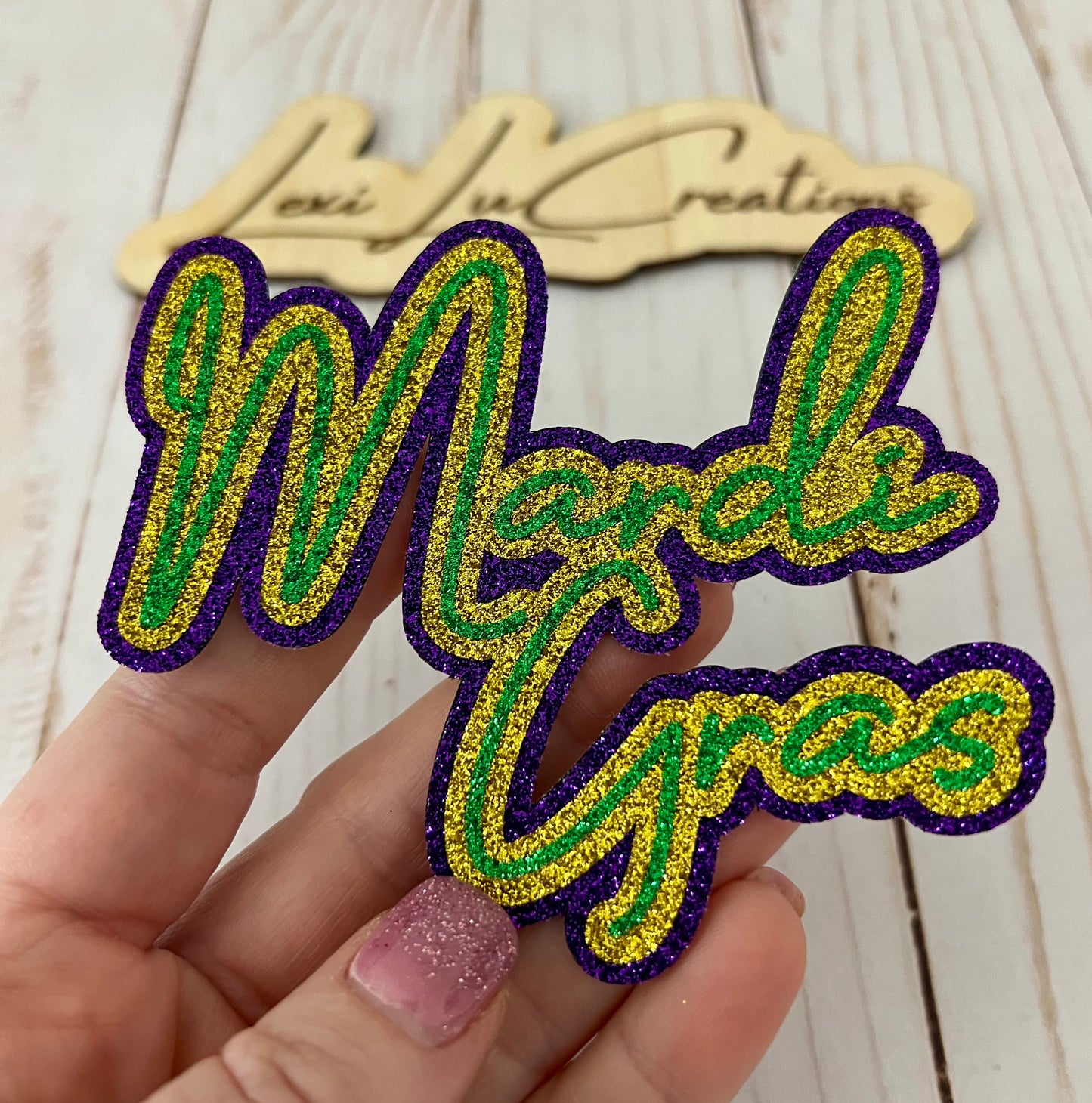 Mardi Gras Glitter Holiday Hat Patch