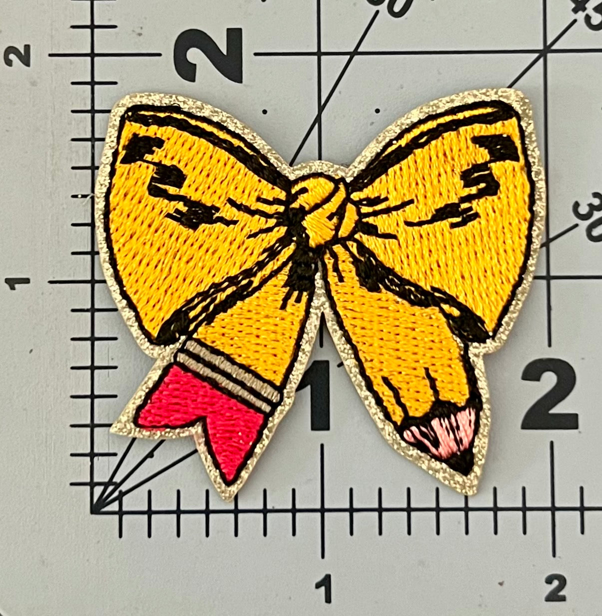 Teacher Pencil Bow Patch