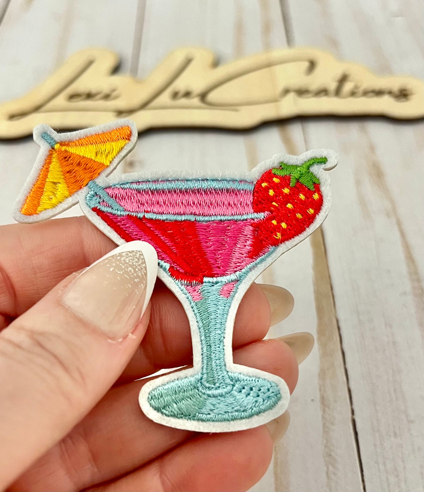 Hot Pink Martini Hat Patch