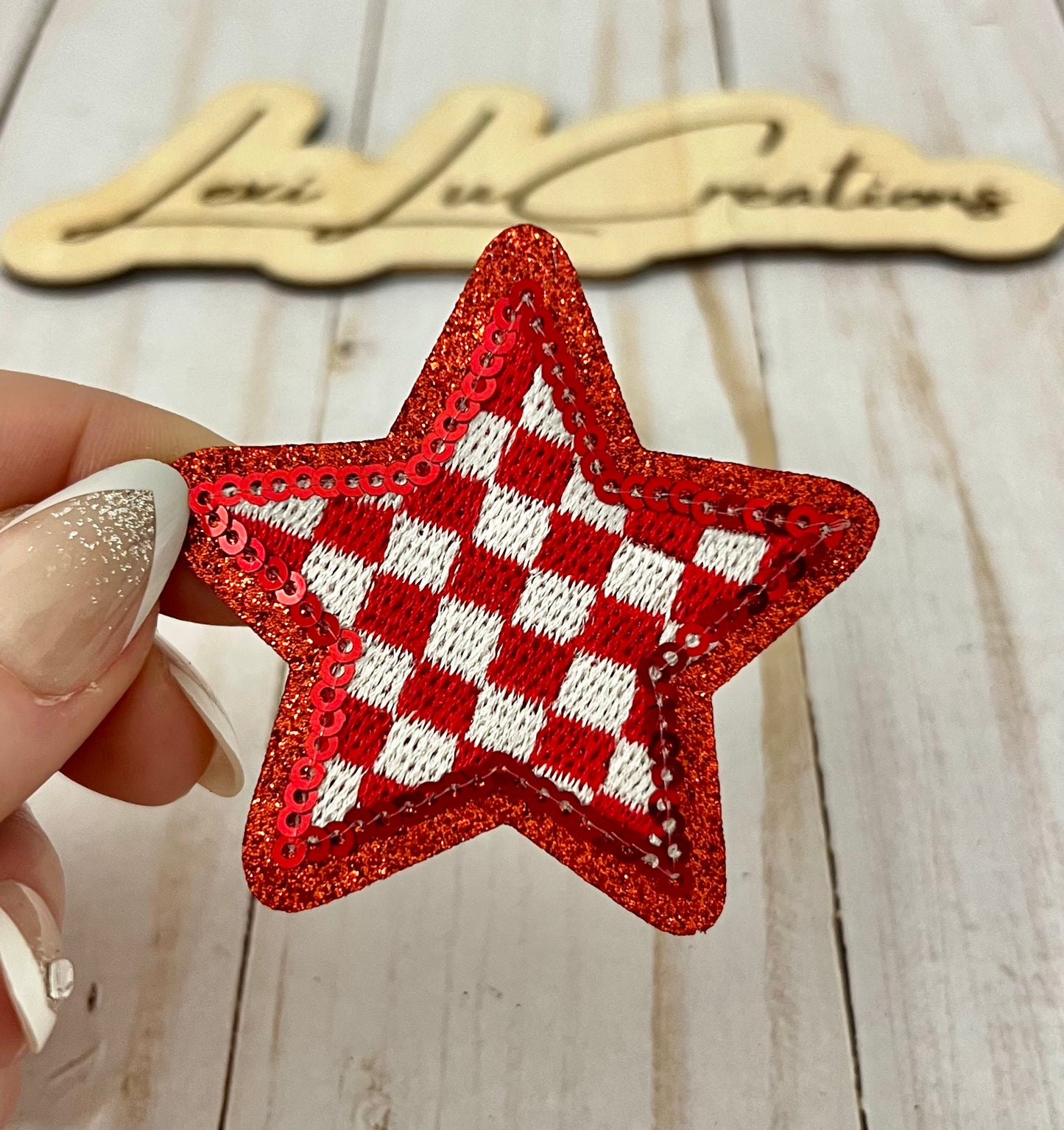 Checkered Star Hat Patches Only