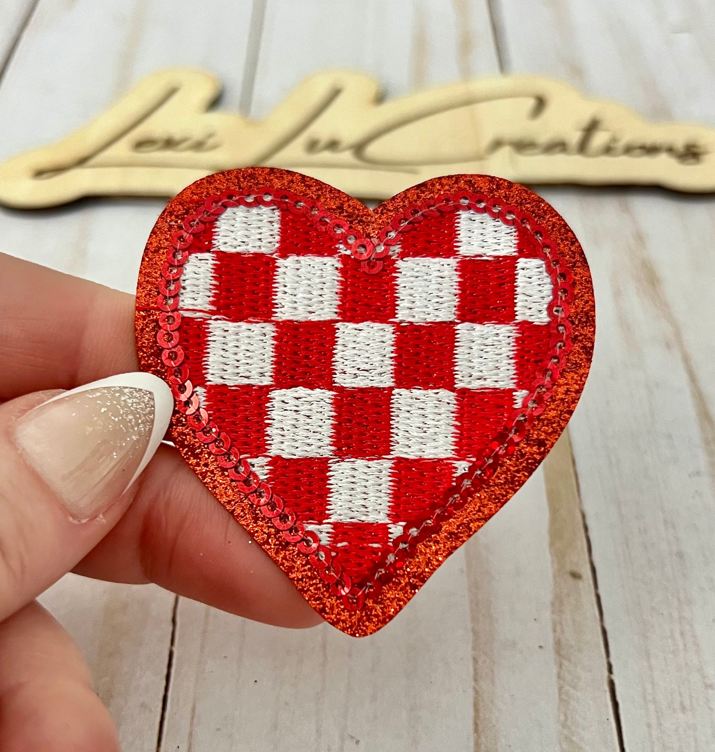 Checkered Heart Hat Patches Only