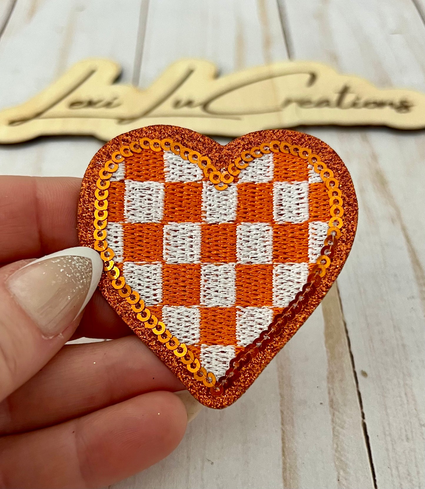 Checkered Heart Hat Patches Only