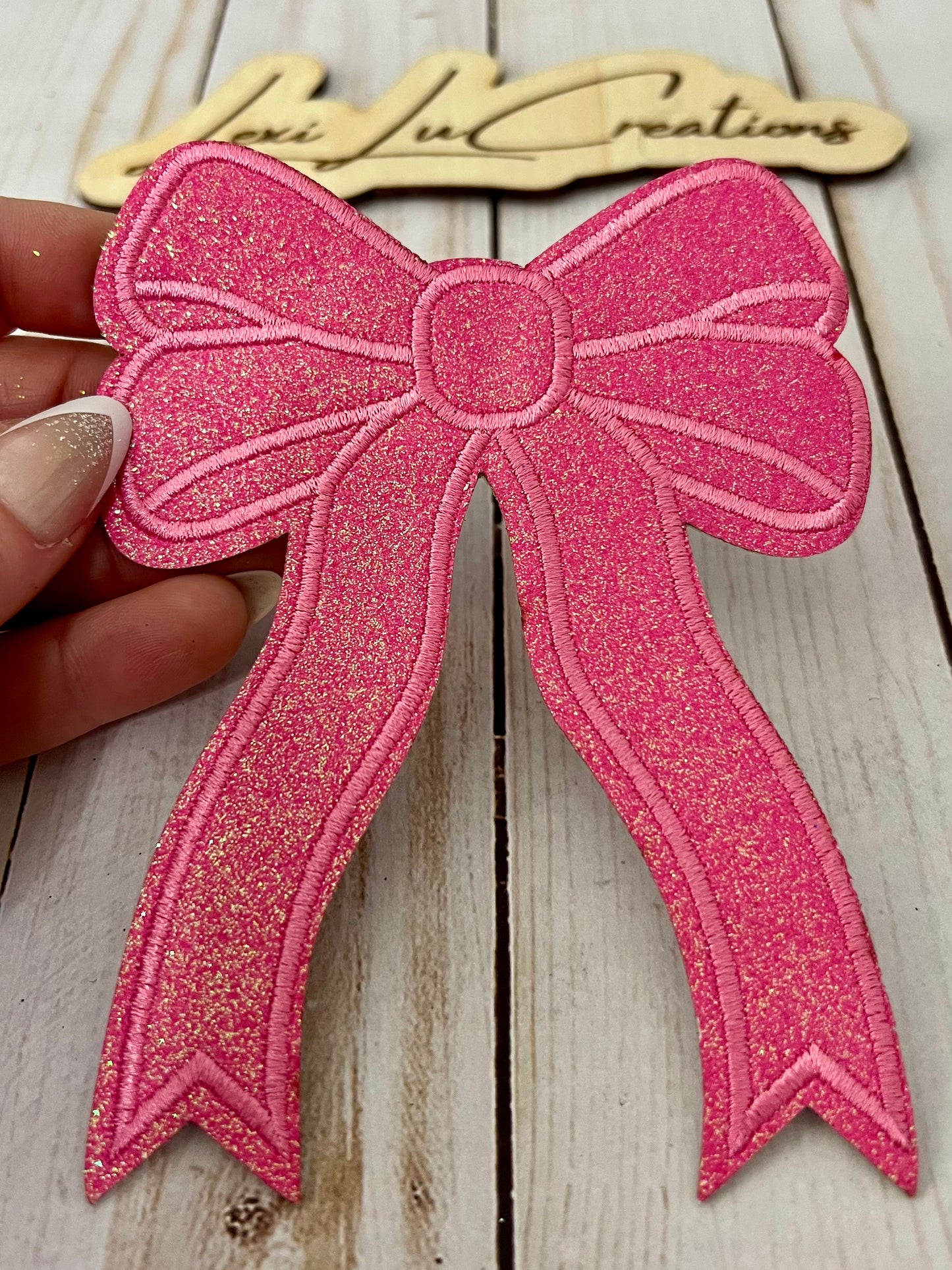 Glitter Bow Side Patches