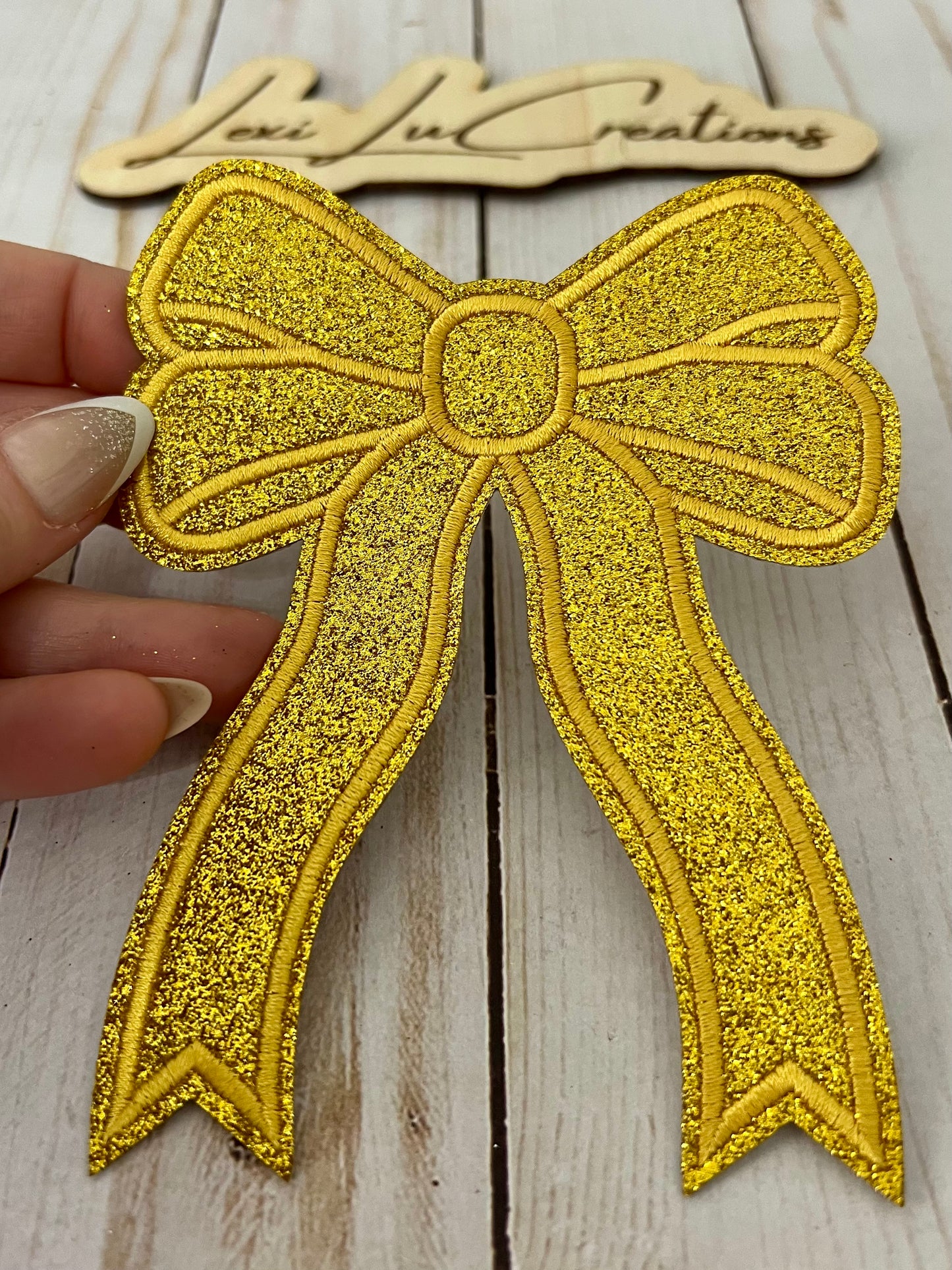 Glitter Bow Side Patches