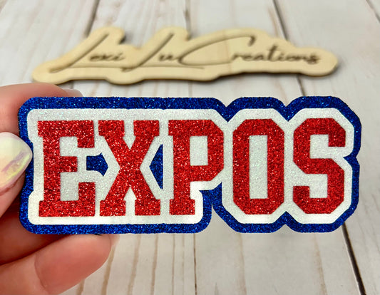 Varsity Style Custom Glitter Single Word Hat Patch