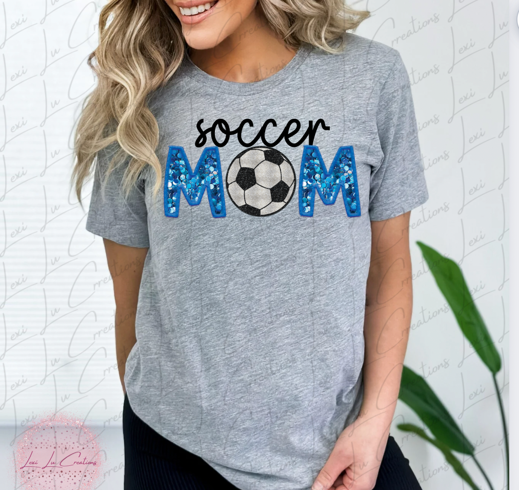 Soccer Mon Faux Sequin Embroidery