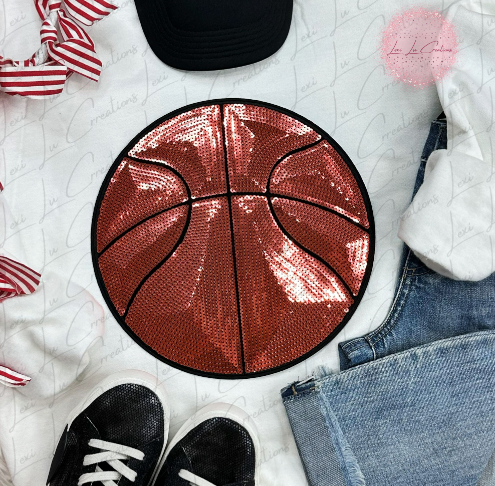 Basketball Sequin Patch