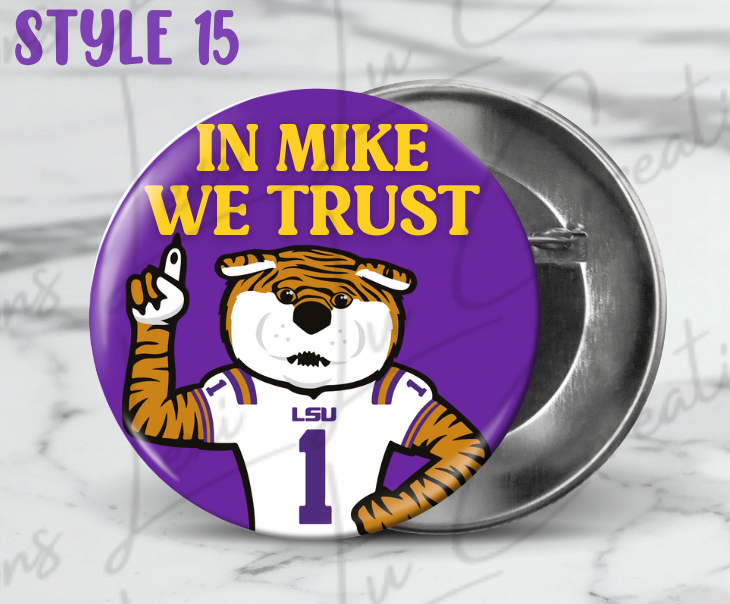 LSU Tigers Button Pins