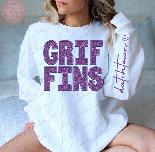 GRIFFINS Faux Sequin Embroidery