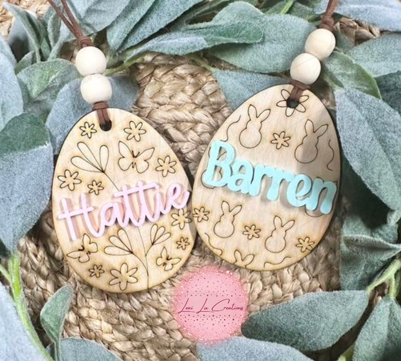 Wooden Easter Basket Tags