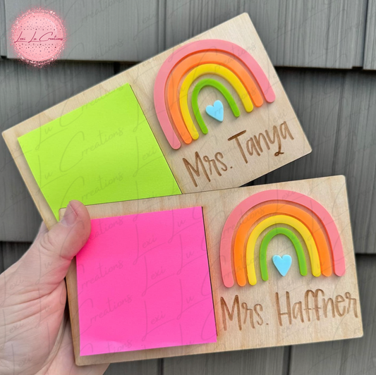 Wooden Post It Note Holder