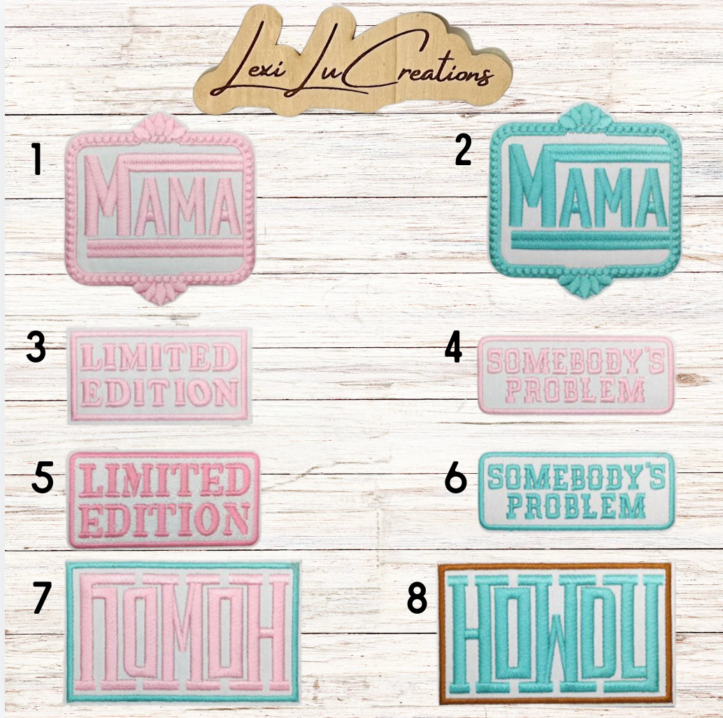 Pink & Mint Hat Patches