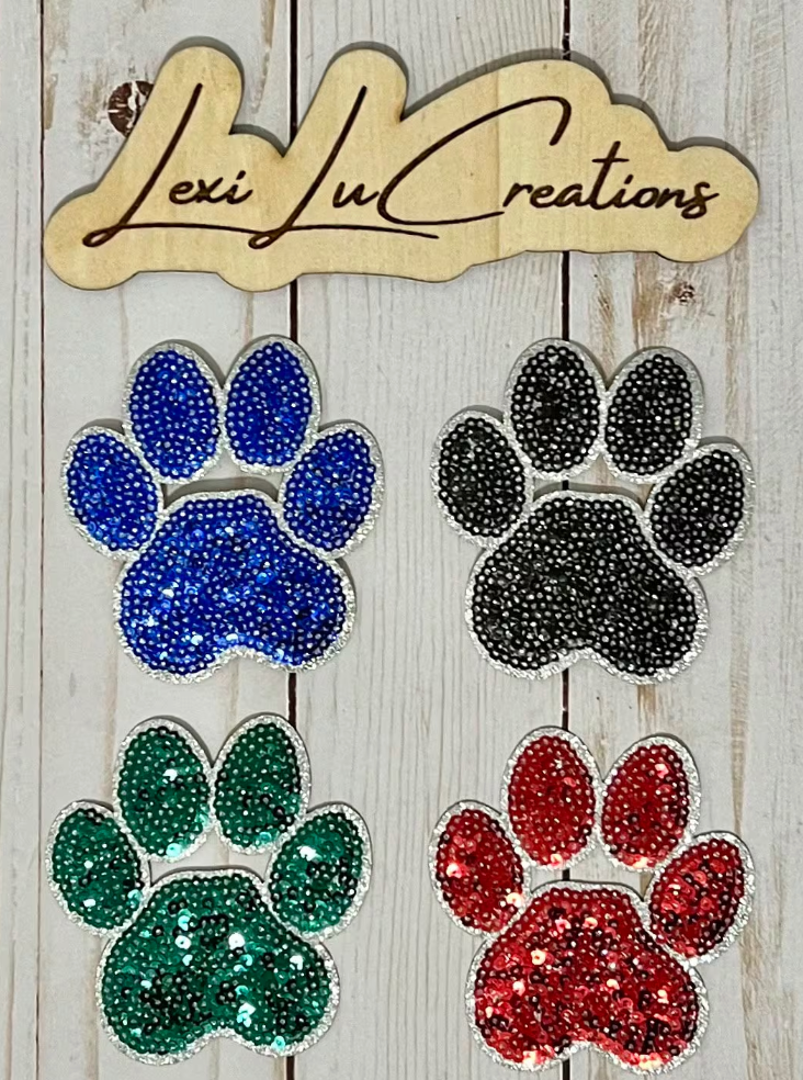 Paw Print Sequin Patches