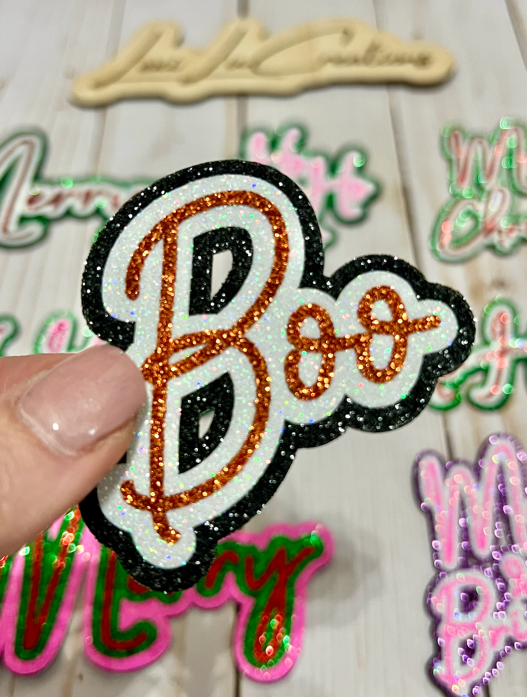 Customizeable Glitter Holiday Hat Patches