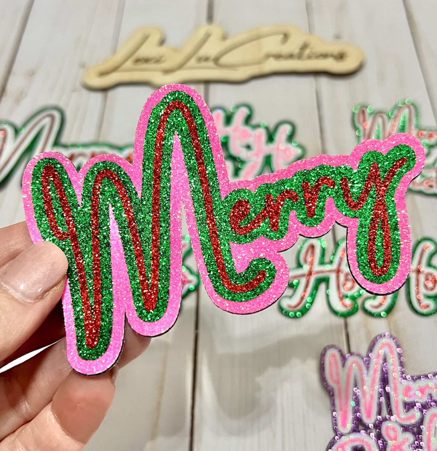 Customizeable Glitter Holiday Hat Patches