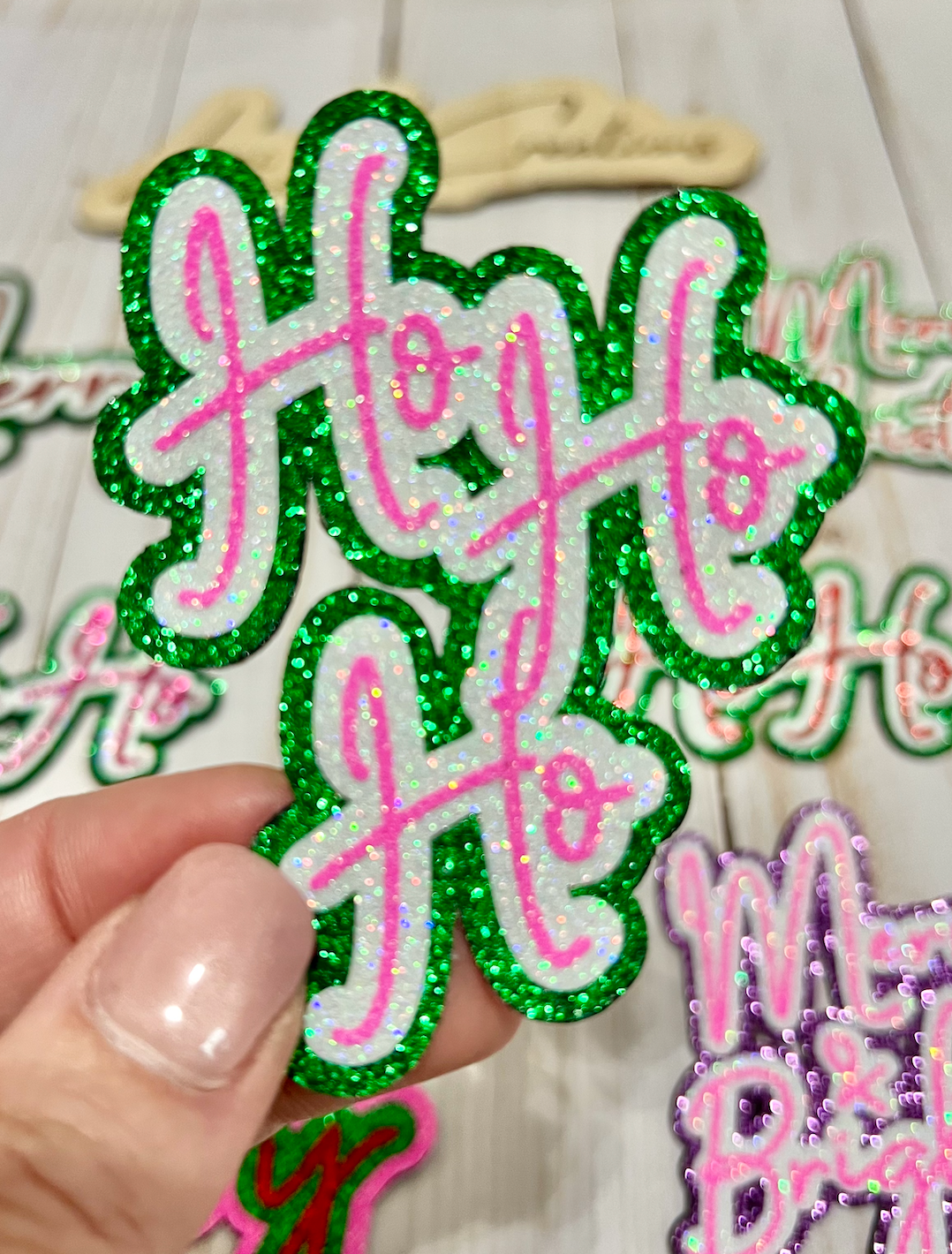 Customizeable Glitter Holiday Hat Patches