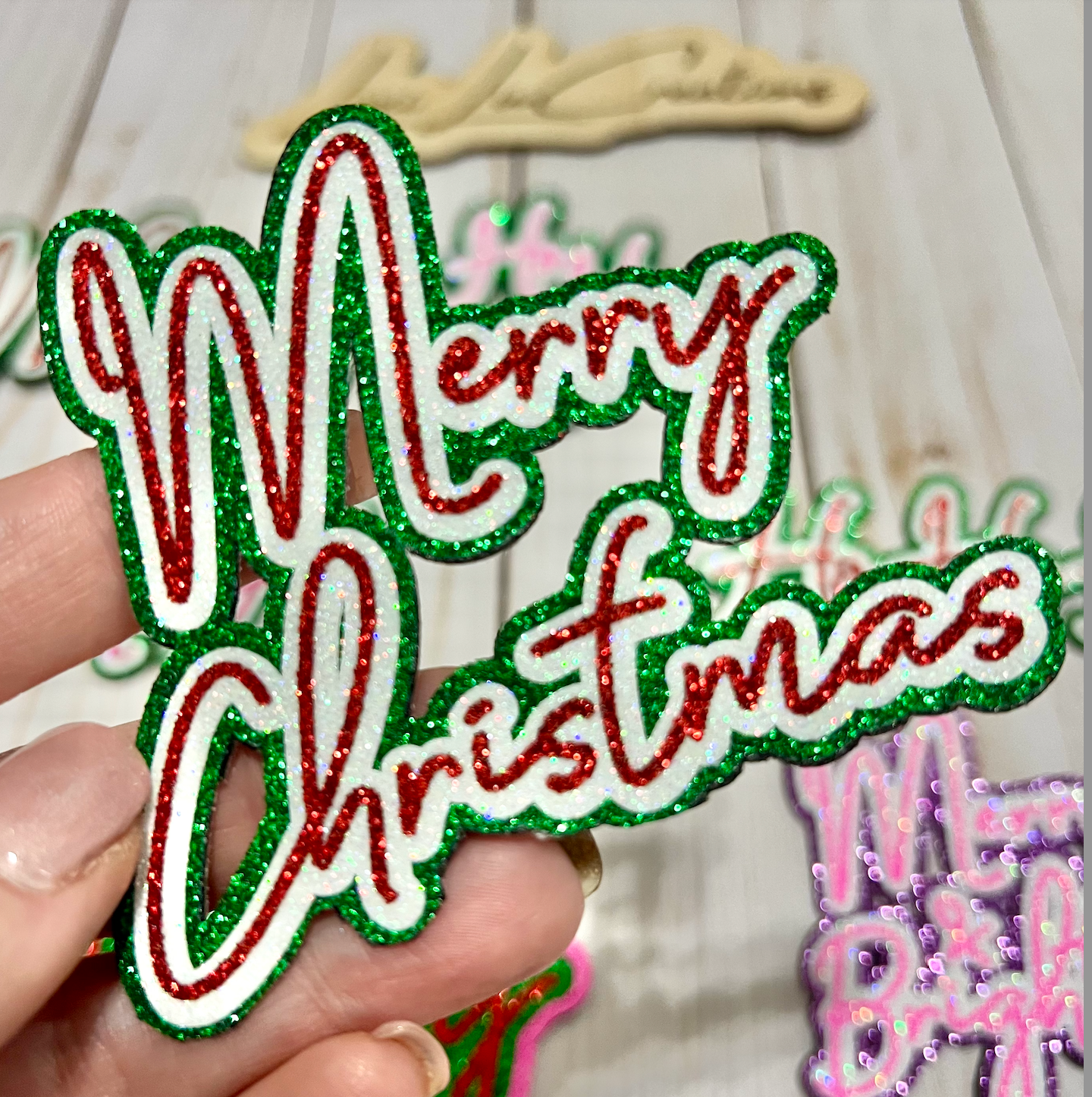 Customizeable Glitter Holiday Hat Patches