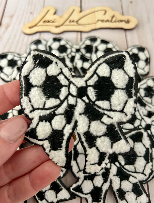 Soccer Bow Hat Patch