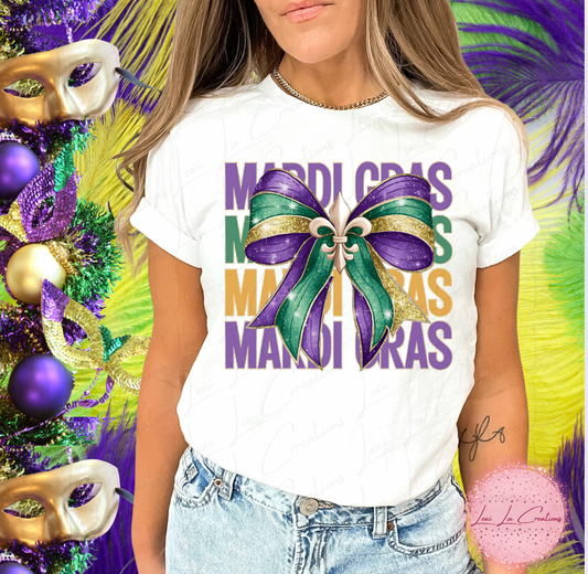 Stacked Mardi Gras with Bow