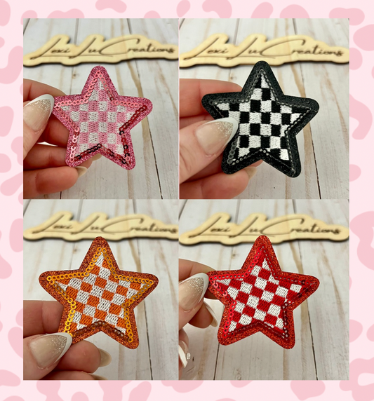 Checkered Star Hat Patches Only