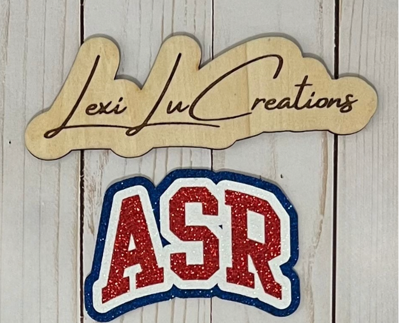 Varsity Style Custom Glitter Single Word Hat Patch