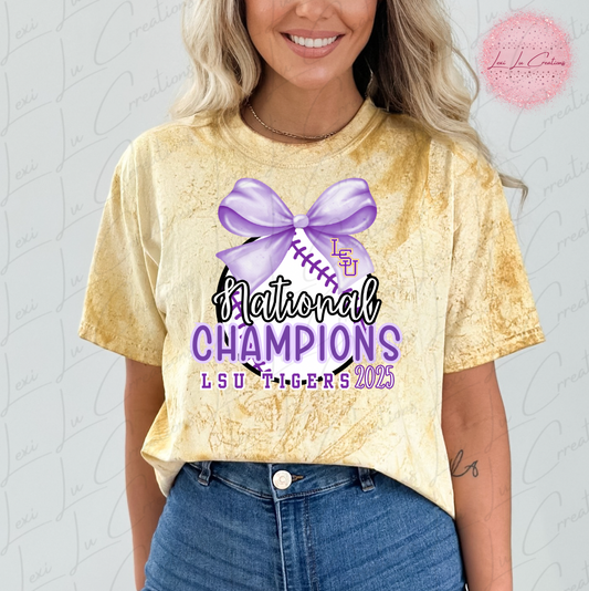 Tiger Baseball National Champs 2025 Coquette Bow