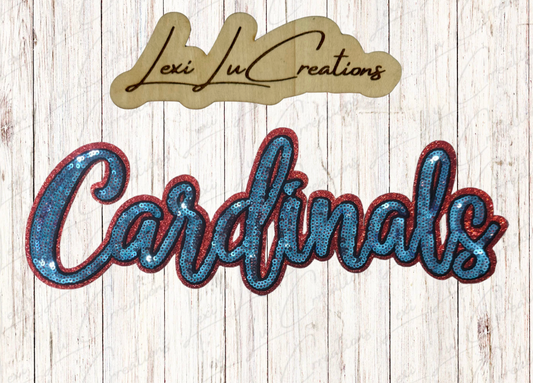Cardinals Light Blue Sequin Patch ONLY PREORDER