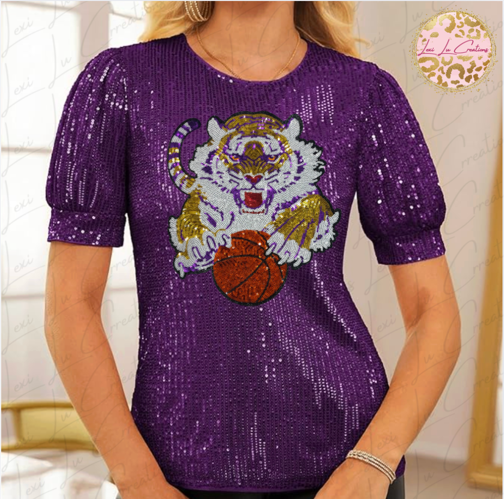 Tigers Basketball Sequin Apparel
