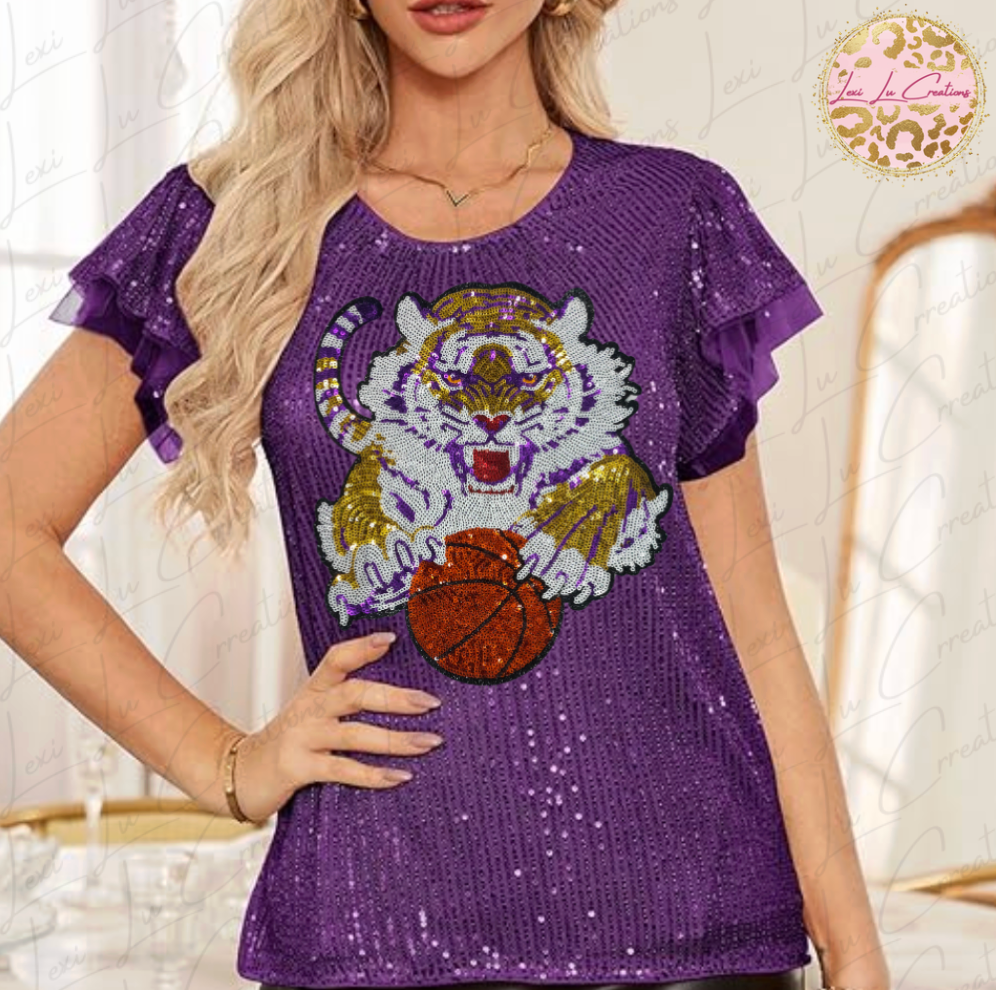 Tigers Basketball Sequin Apparel