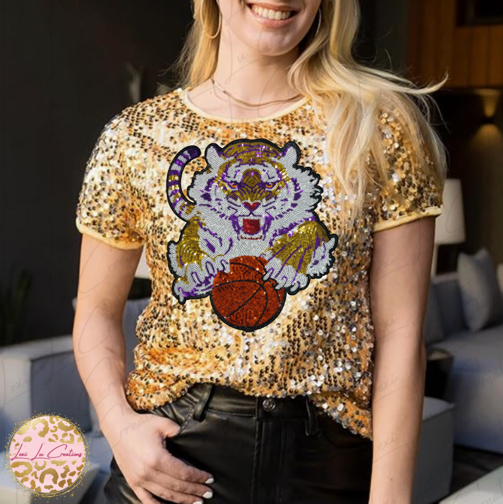 Tigers Basketball Sequin Apparel