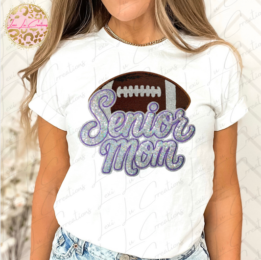 DTHS Senior Mom Short Sleeve Football Patch Shirt PREORDER